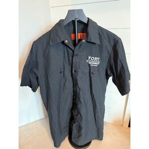 Red Kap Ford's Motorcycles Work Shirt Men's M Black Button Down